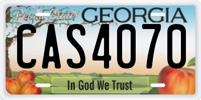 GA license plate CAS4070