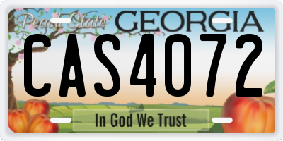 GA license plate CAS4072