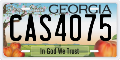GA license plate CAS4075