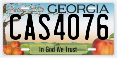 GA license plate CAS4076