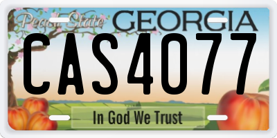 GA license plate CAS4077