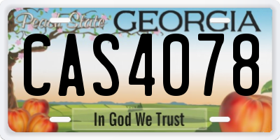 GA license plate CAS4078