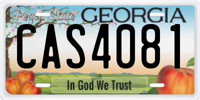 GA license plate CAS4081