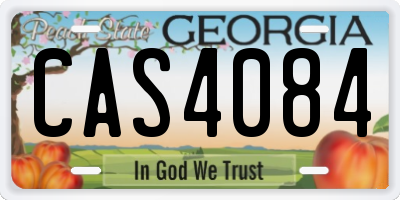 GA license plate CAS4084