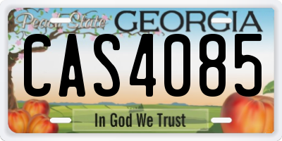 GA license plate CAS4085