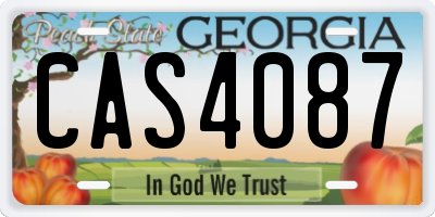 GA license plate CAS4087