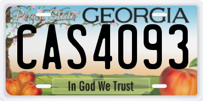 GA license plate CAS4093