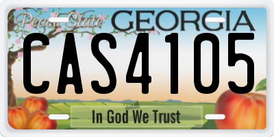 GA license plate CAS4105