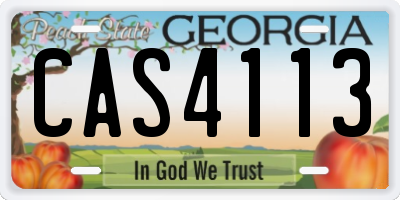 GA license plate CAS4113