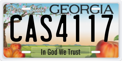 GA license plate CAS4117