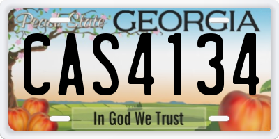 GA license plate CAS4134