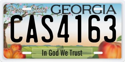 GA license plate CAS4163