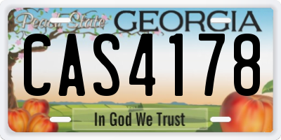 GA license plate CAS4178