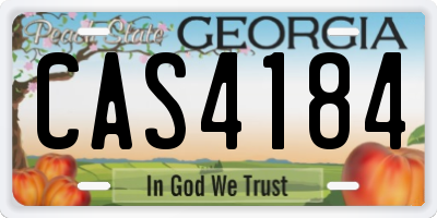GA license plate CAS4184
