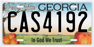 GA license plate CAS4192