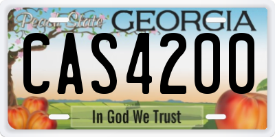 GA license plate CAS4200