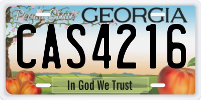 GA license plate CAS4216