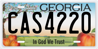 GA license plate CAS4220