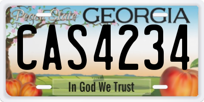 GA license plate CAS4234