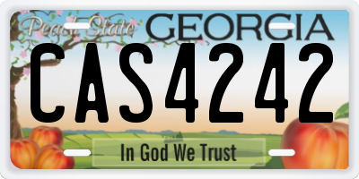 GA license plate CAS4242