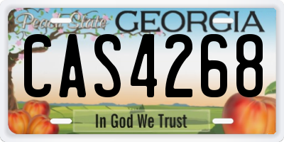 GA license plate CAS4268