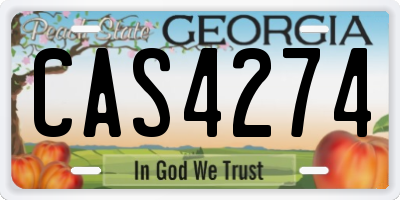 GA license plate CAS4274