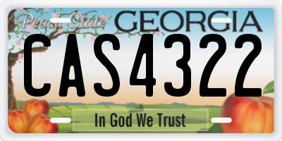GA license plate CAS4322