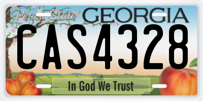 GA license plate CAS4328
