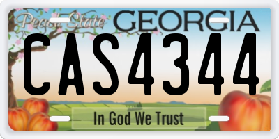 GA license plate CAS4344
