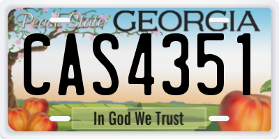 GA license plate CAS4351