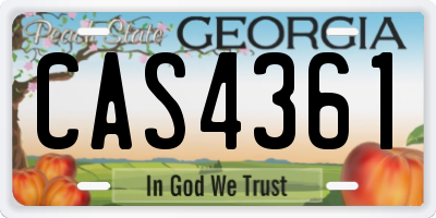 GA license plate CAS4361