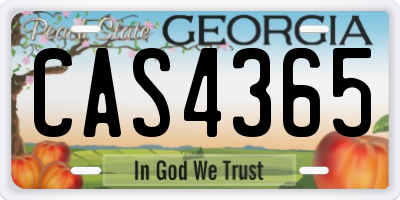 GA license plate CAS4365