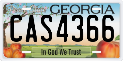 GA license plate CAS4366