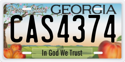 GA license plate CAS4374