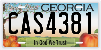 GA license plate CAS4381