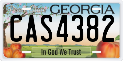 GA license plate CAS4382