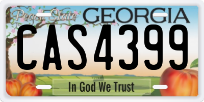 GA license plate CAS4399