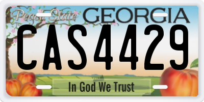 GA license plate CAS4429