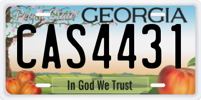 GA license plate CAS4431