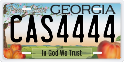 GA license plate CAS4444