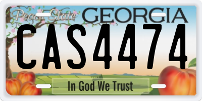 GA license plate CAS4474