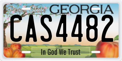 GA license plate CAS4482