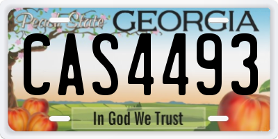GA license plate CAS4493