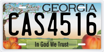 GA license plate CAS4516