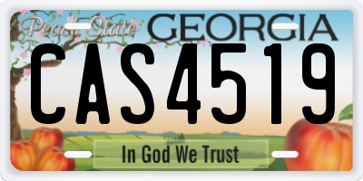GA license plate CAS4519
