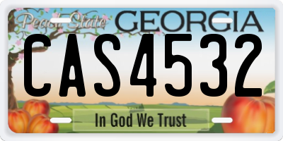 GA license plate CAS4532