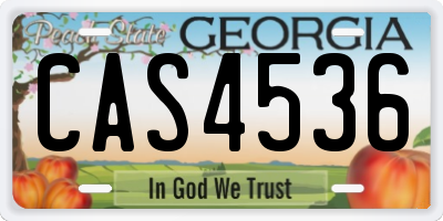 GA license plate CAS4536