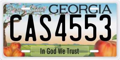 GA license plate CAS4553