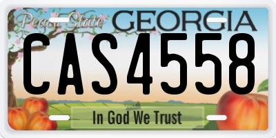 GA license plate CAS4558