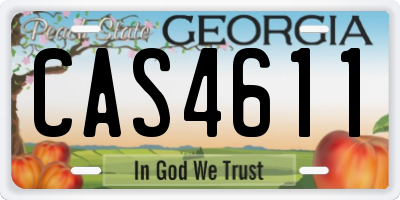 GA license plate CAS4611